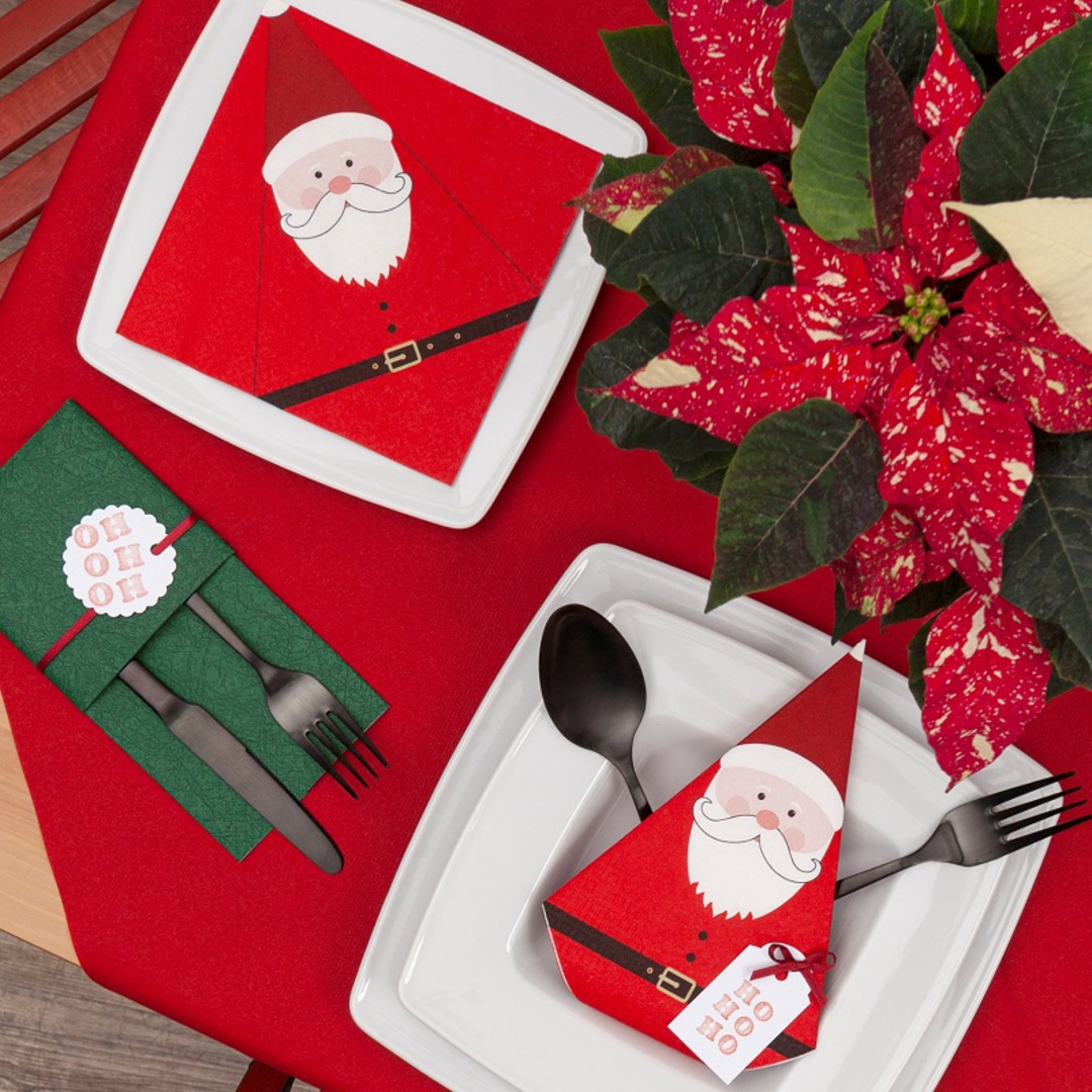Buy One, Donate One - Paper Napkins 33cm, Fold Me Santa *ETA NOV image 1